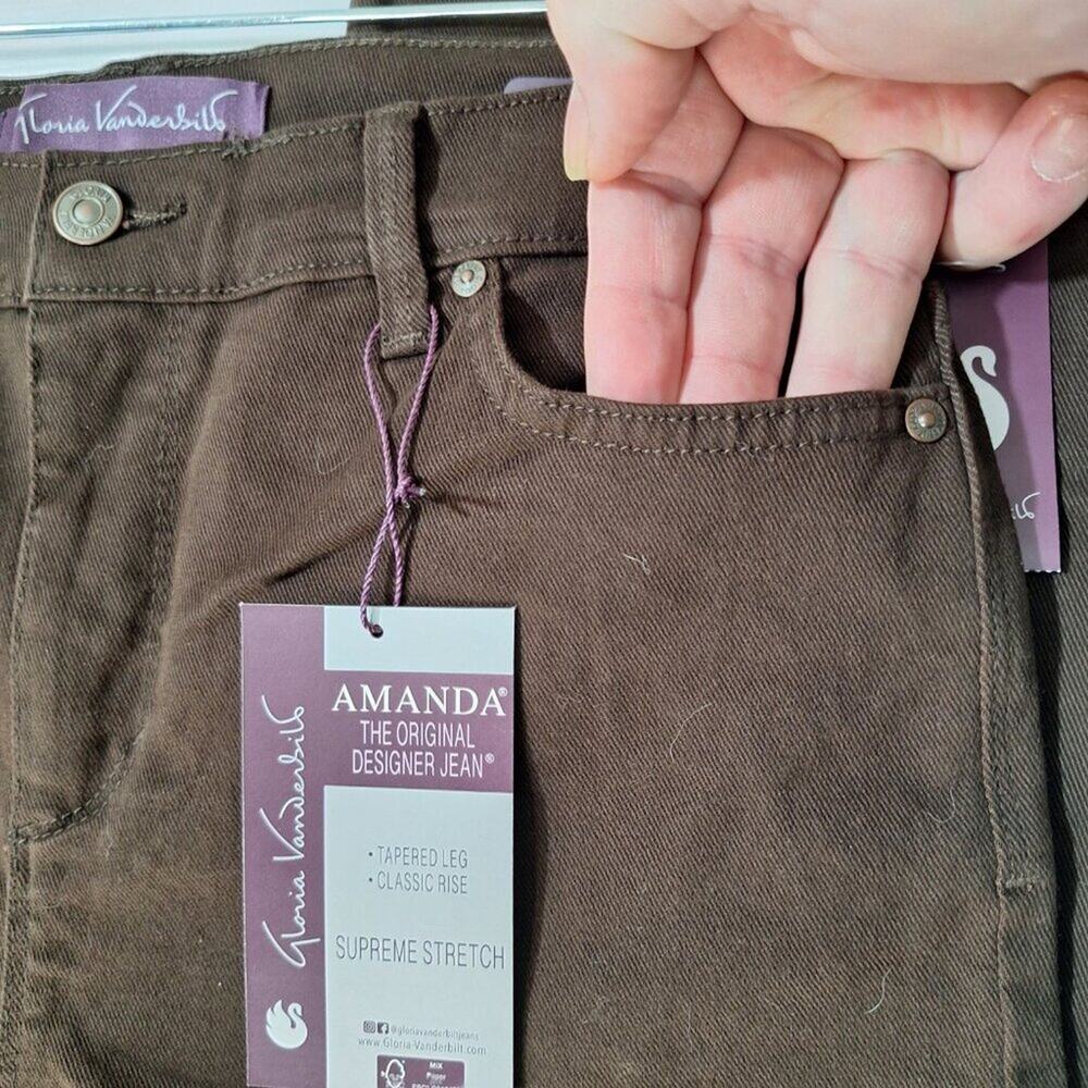 Gloria Vanderbilt Amanda Brown High Rise Tapered Jeans (w/stretch!) 8P NWT - Picture 6 of 11